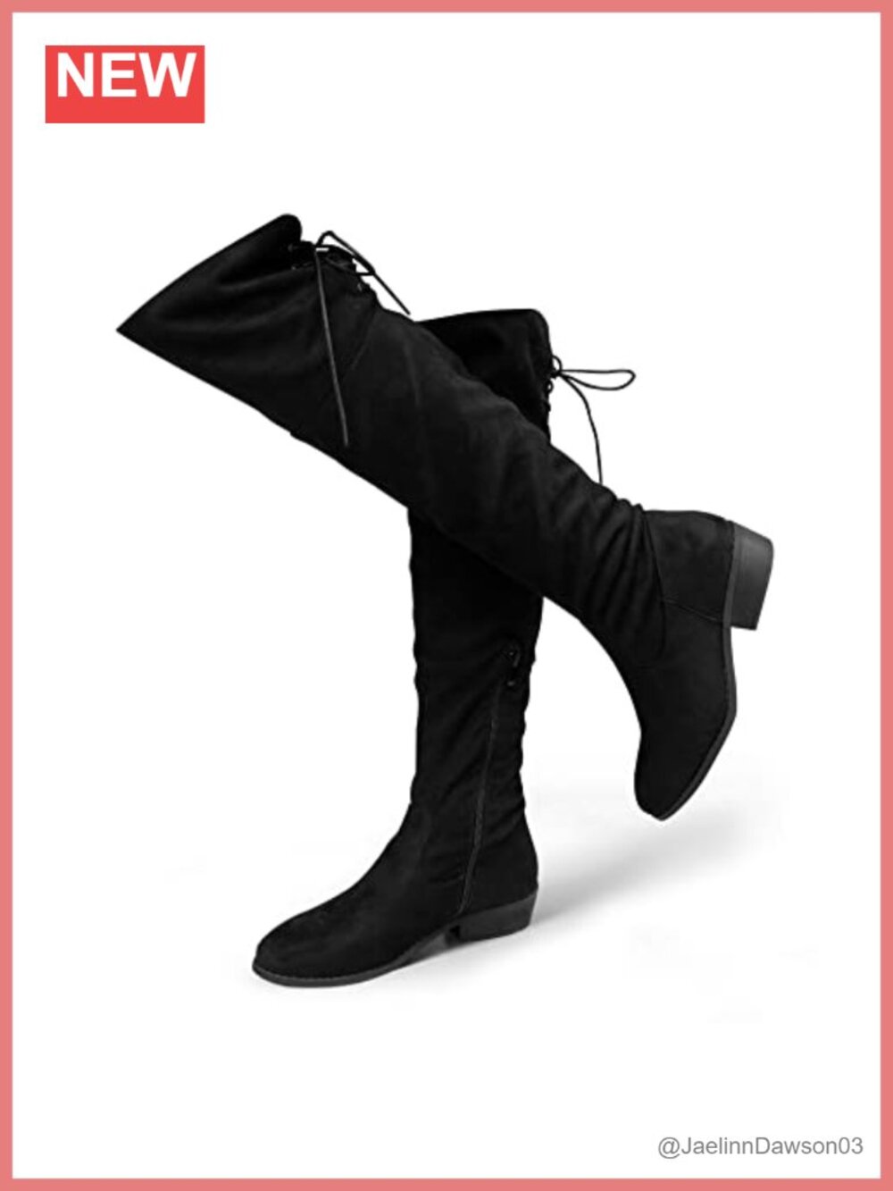 Faux Suede Over the Knee Boots Low Heel, Block Heel Thigh High Boots